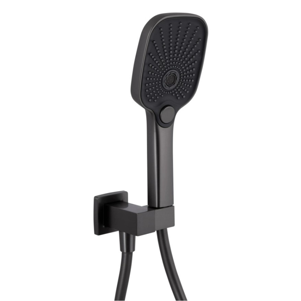 Душова система універсальна Qtap Gemini Gunmetal Black PVD прихованого монтажу QTGEM114GMB45704