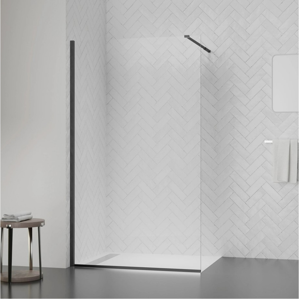 Душевая перегородка Qtap Walk-In Standard BLM209.C8 90х200 см, стекло Clear 8 мм, покрытие CalcLess