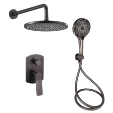 Душевая система универсальная Qtap Slavonice Gunmetal Black PVD скрытого монтажа QTSLA113GMB45899