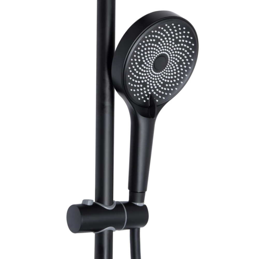 Душевая система универсальная Qtap Slavonice Black Matt с изливом QTSLA111BLM45906