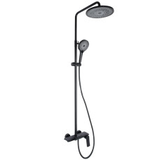 Душевая система универсальная Qtap Slavonice Black Matt с изливом QTSLA111BLM45906