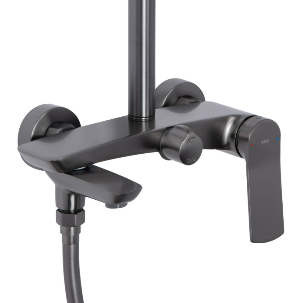 Душевая система универсальная Qtap Slavonice Gunmetal Black PVD с изливом QTSLA111GMB45910