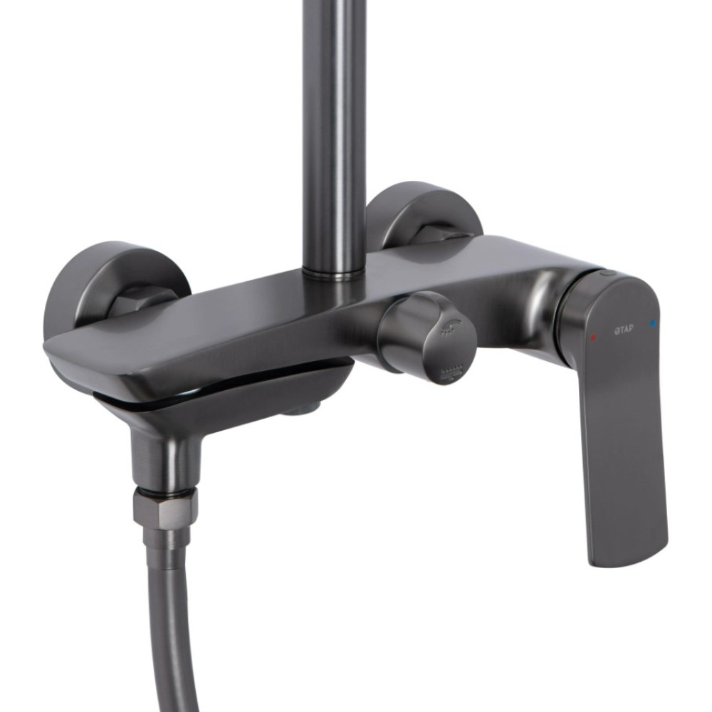 Душевая система универсальная Qtap Slavonice Gunmetal Black PVD с изливом QTSLA111GMB45910