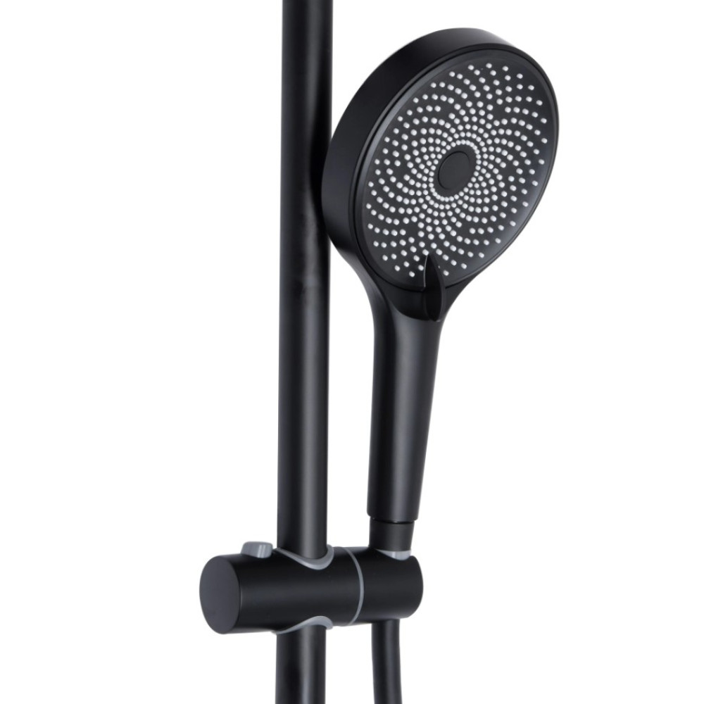 Душевая система универсальная Qtap Slavonice Black Matt с изливом QTSLA111BLM45911