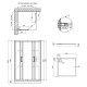 Душова кабіна Qtap Taurus CRM1099SC6 Clear 2020x900x900 мм + піддон Tern 309912C 90x90x12 см із сифоном