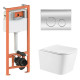 Набор Qtap Nest 4 в 1 подвесной унитаз Crow Ultra Quiet 490x360x290 + комплект установки QT05335171W45129