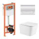 Набор Qtap Nest 4 в 1 подвесной унитаз Crow Ultra Quiet 490x360x290 + комплект установки QT05335171W45132