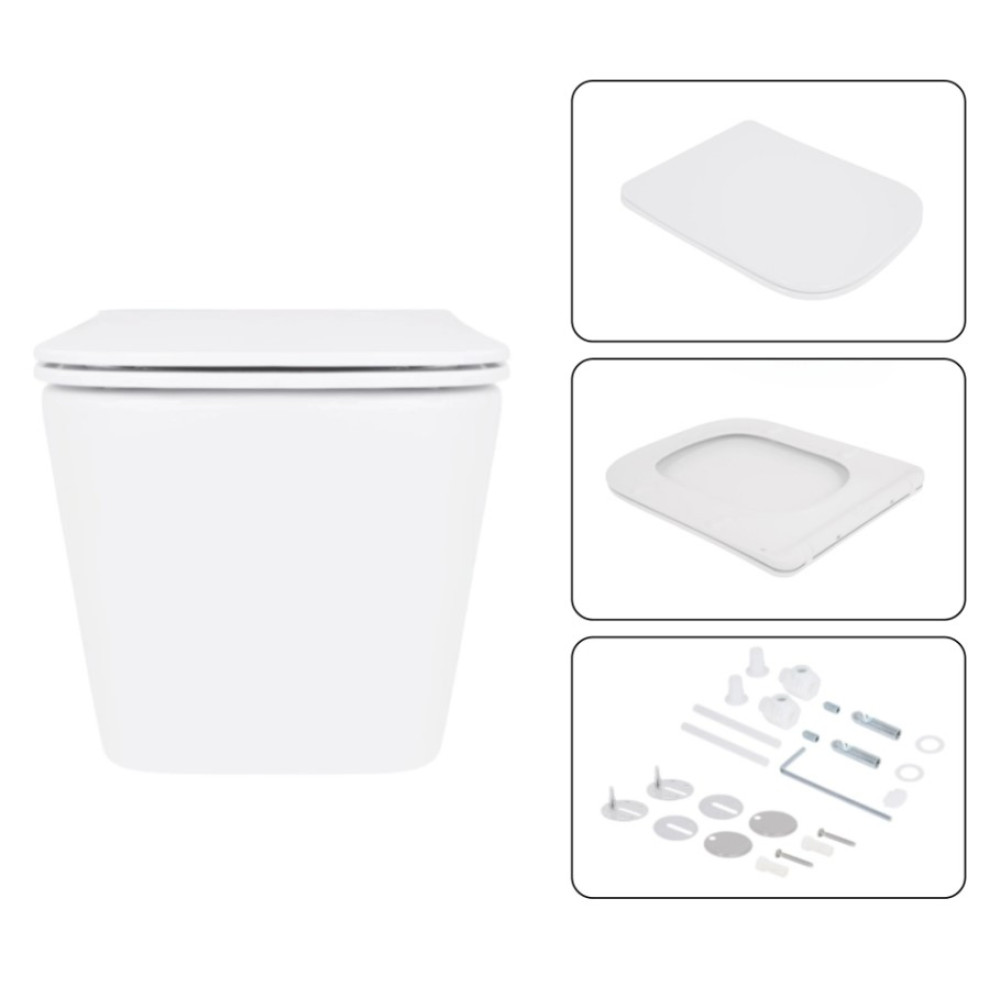 Набор Qtap Nest 4 в 1 подвесной унитаз Crow Ultra Quiet 520x360x290 + комплект установки QT05335172W48190