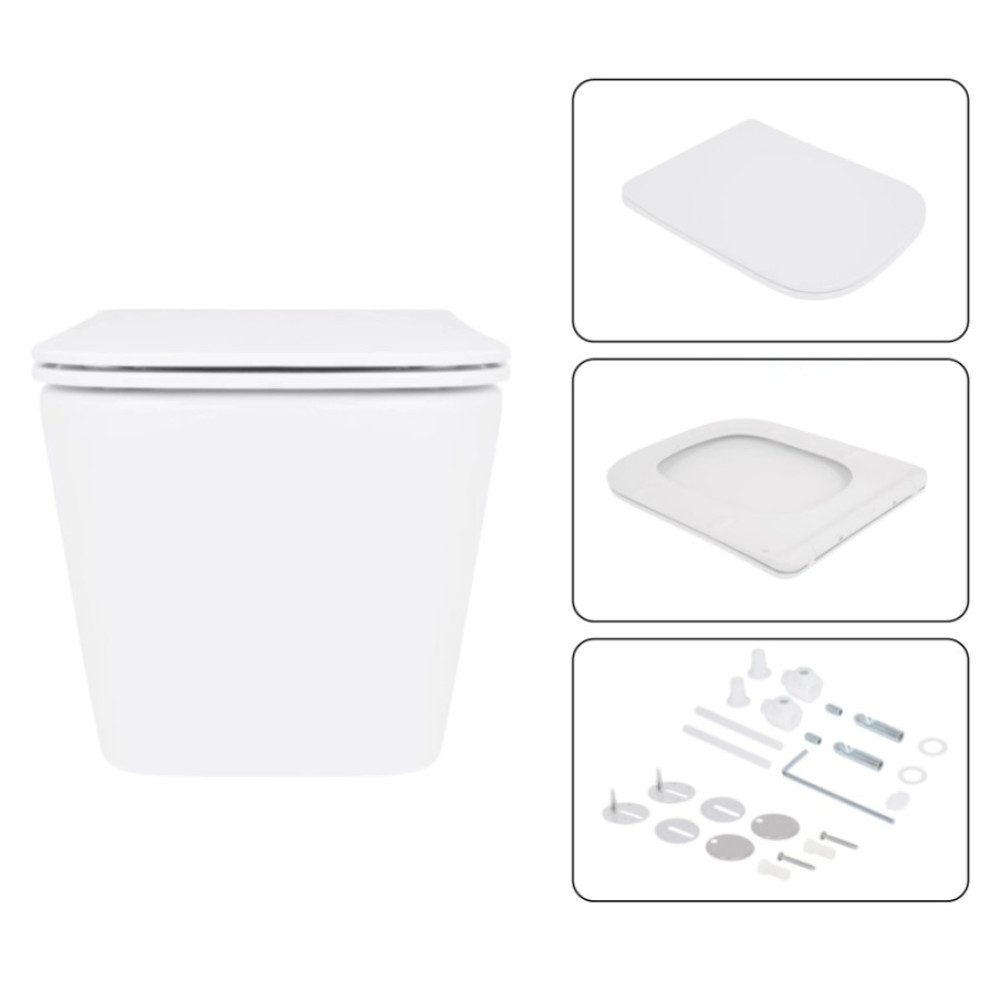 Набор Qtap Nest 4 в 1 подвесной унитаз Crow Ultra Quiet 520x360x290 + комплект установки QT05335172W48193