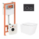 Набор Qtap Nest 4 в 1 подвесной унитаз Crow Ultra Quiet 520x360x290 + комплект установки QT05335172W48193