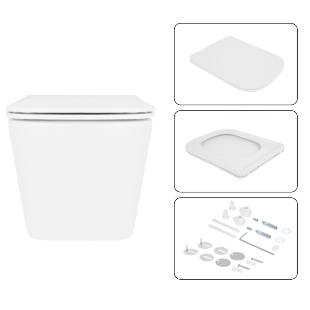 Набор Nest 4 в 1 Qtap подвесной унитаз Crow Ultra Quiet 520x360x290 + комплект установки QT05335172W48205