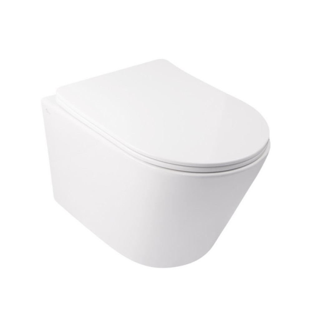 Набір Qtap інсталяція 3 в 1 Nest QT0133M425 з панеллю змиву круглої QT0111M11112CRM + унітаз з сидінням Swan QT16335178W