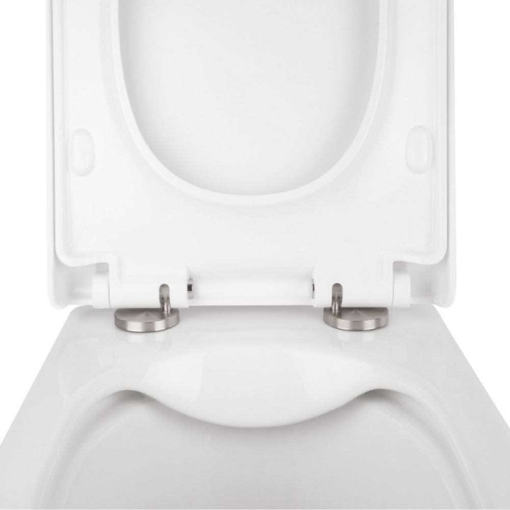 Набір Qtap інсталяція 3 в 1 Nest QT0133M425 з Панеллою зміву круглої QT0111M11V1146MB + унітаз з сідінням Tern QT1733052ERW