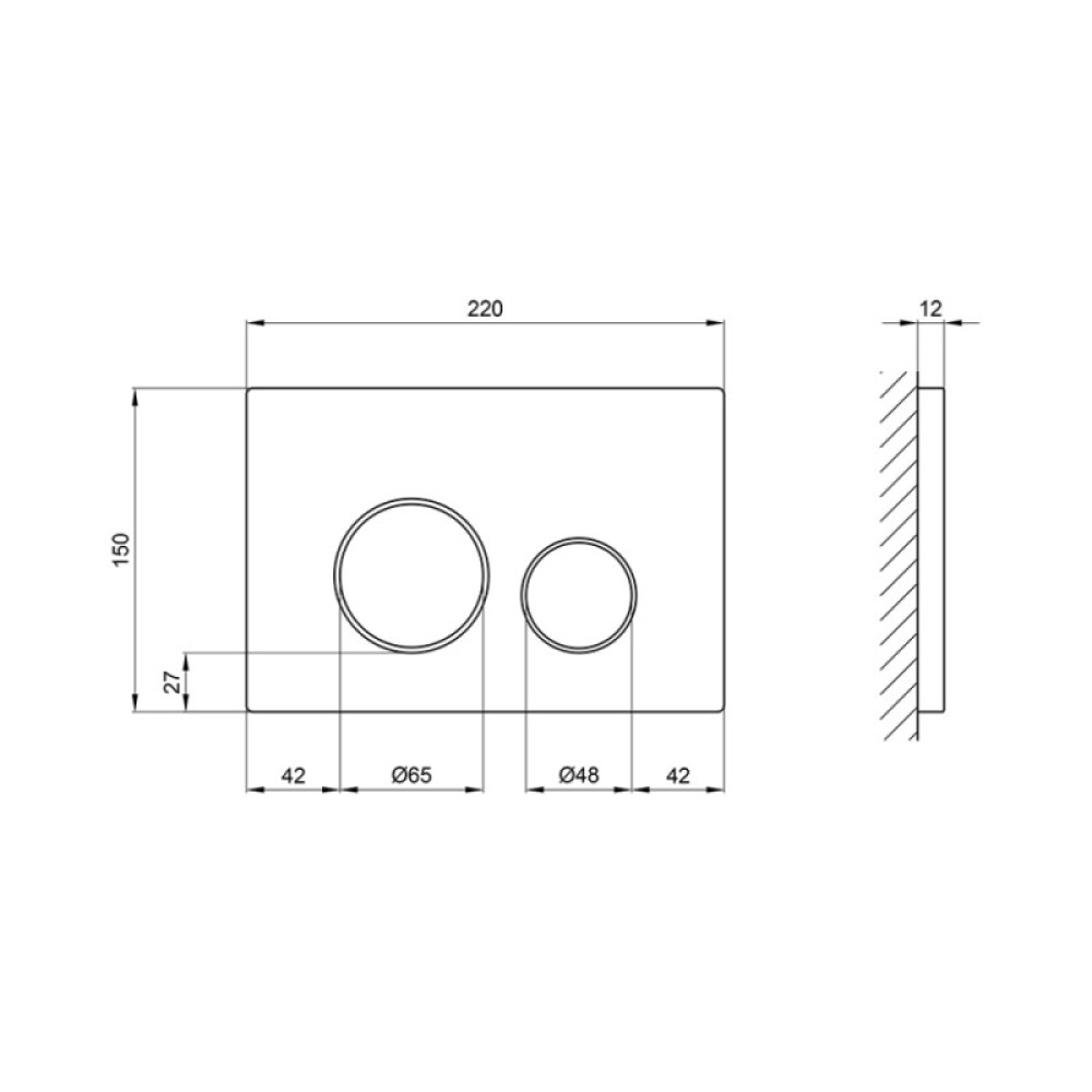 Панель змиву для унітазу Qtap Nest QT0111M11112CRM