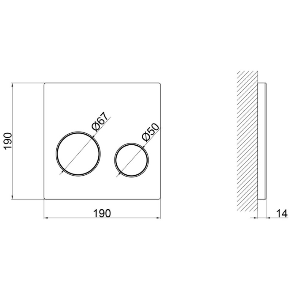 Панель змиву для унітазу Qtap Nest UNI QT0211P01V1009CRM