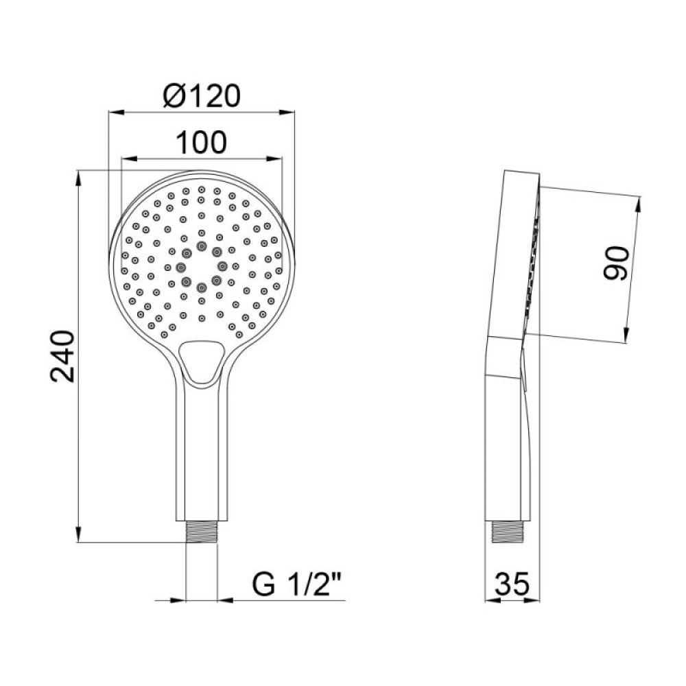 Лійка для ручного душу Qtap Rucni A120O3KBB