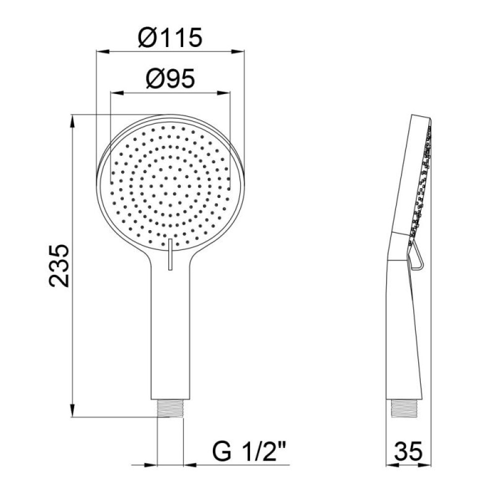 Лійка для ручного душу Qtap Rucni A116O3PCW