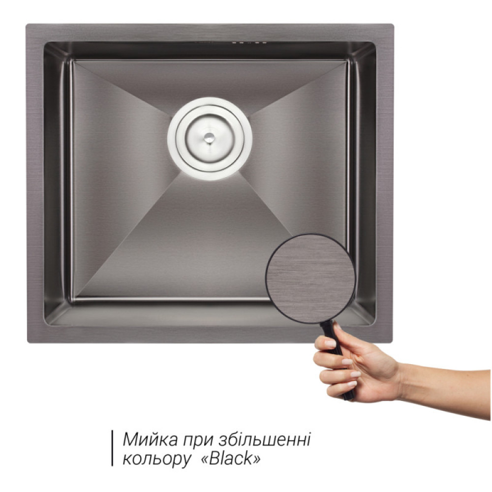 Кухонна мийка Qtap D4843BL Black 2.7 / 1.0 мм (QTD4843BLPVD2710)