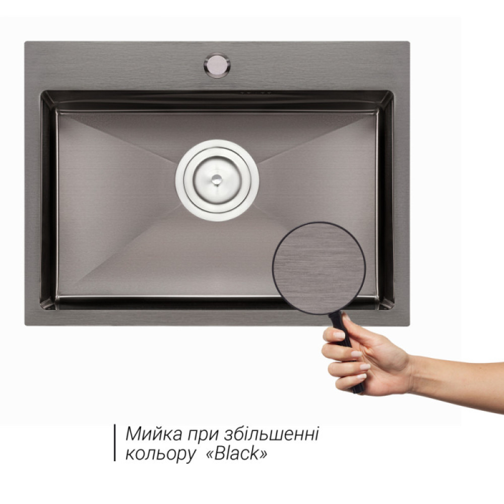 Кухонна мийка Qtap D5843BL Black 2.7 / 1.0 мм (QTD5843BLPVD10)