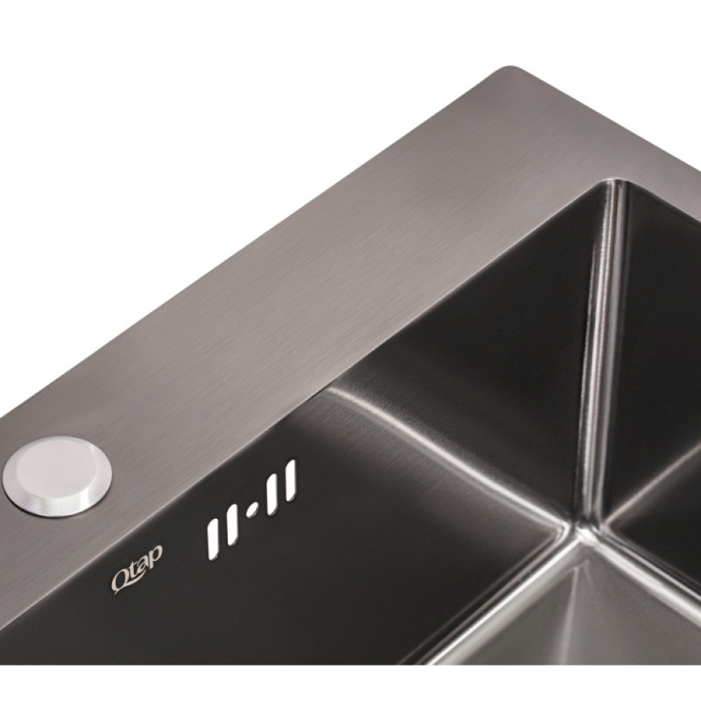 Кухонна мийка Qtap D5843BL Black 2.7 / 1.0 мм (QTD5843BLPVD10)