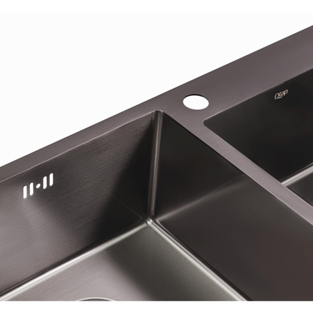 Кухонна мийка Qtap S7843BL Black 2.7 / 1.0 мм (QTS7843BRPVD10)