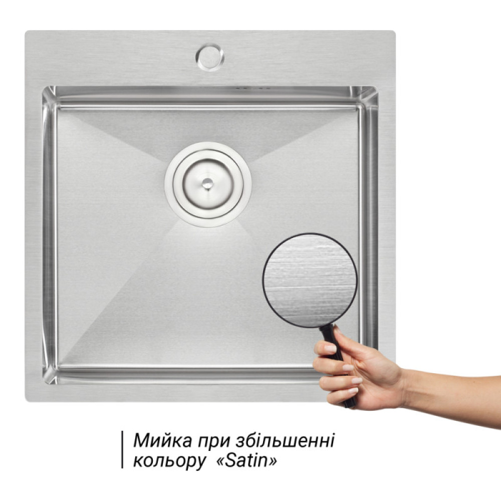 Кухонна мийка Qtap D5050 Satin 2.7 / 1.0 мм (QTD505010)