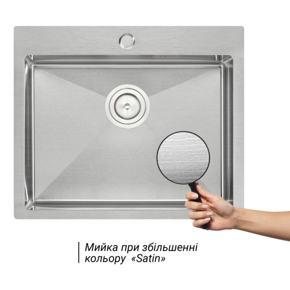 Кухонна мийка Qtap D6050 Satin 2.7 / 1.0 мм (QTD605010)