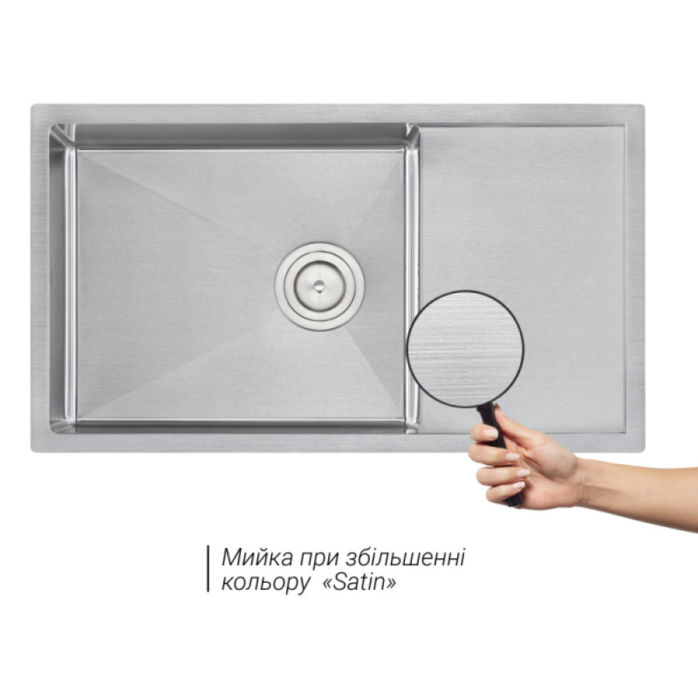 Кухонна мийка Qtap D7844 Satin 3.0 / 1.2 мм (QTD784412)