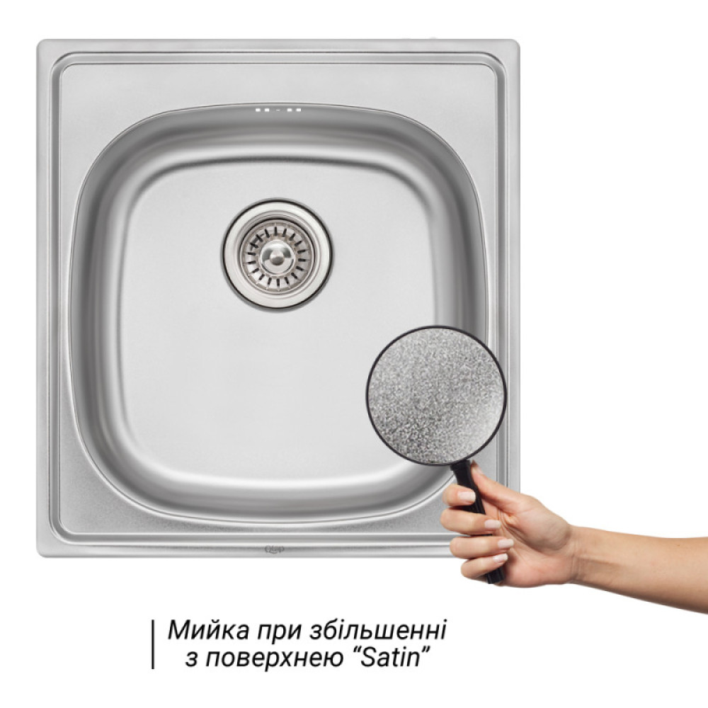 Кухонна мийка Qtap 5047 Satin 0,8 мм (QT5047SAT08)