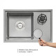 Кухонна мийка з кришкою і омивачем Qtap DC5638 3.0 / 1.2 мм Satin (QTDC56383012)