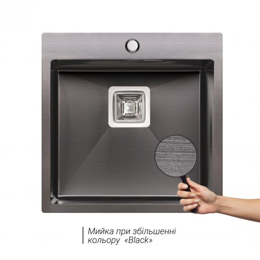 Кухонна мийка Qtap DK5050BL 2.7 / 1.0 мм Black (QTDK5050BLPVD2710)