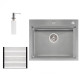 Кухонна мийка Qtap DH6050 3.0 / 1.2 мм Satin + сушарка + дозатор для миючого засобу