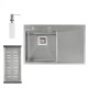 Кухонна мийка Qtap DK7850L 3.0 / 1.2 мм Satin + сушарка + дозатор для миючого засобу