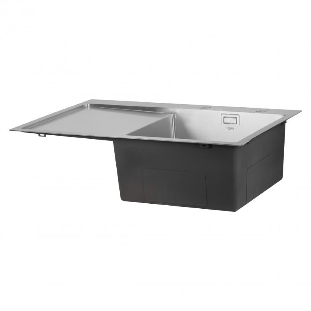 Кухонна мийка Qtap DK7850R 3.0 / 1.2 мм Satin + сушарка + дозатор для миючого засобу