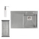 Кухонна мийка Qtap DK7850R 3.0 / 1.2 мм Satin + сушарка + дозатор для миючого засобу