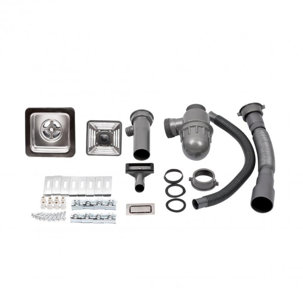 Кухонна мийка Qtap DK6845L 3.0 / 1.2 мм Satin + сушарка + дозатор для миючого засобу