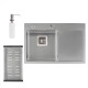 Кухонна мийка Qtap DK6845L 3.0 / 1.2 мм Satin + сушарка + дозатор для миючого засобу
