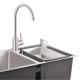 Кухонна мийка Qtap S7843 2.7 / 1.0 мм Satin + змішувач + сушарка + дозатор для миючого засобу