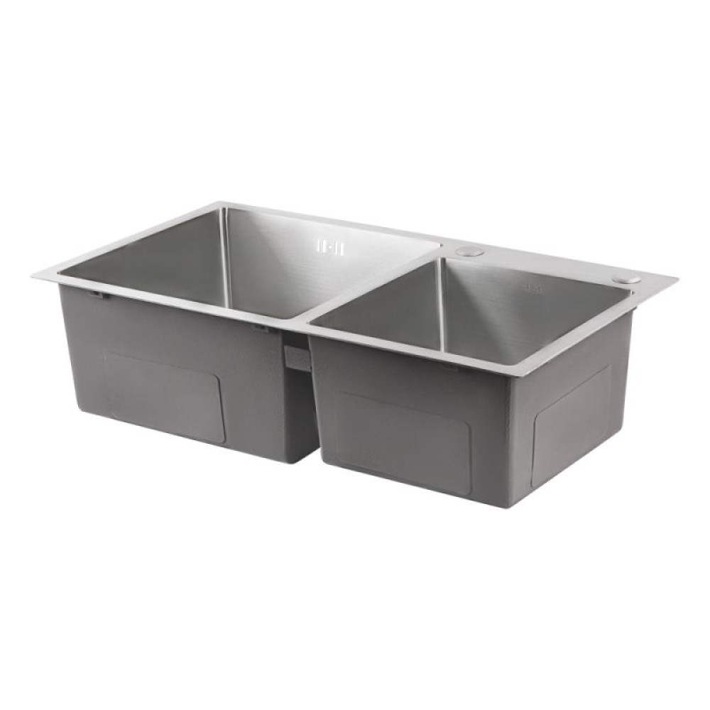 Кухонна мийка Qtap S7843 2.7 / 1.0 мм Satin + змішувач + сушарка + дозатор для миючого засобу