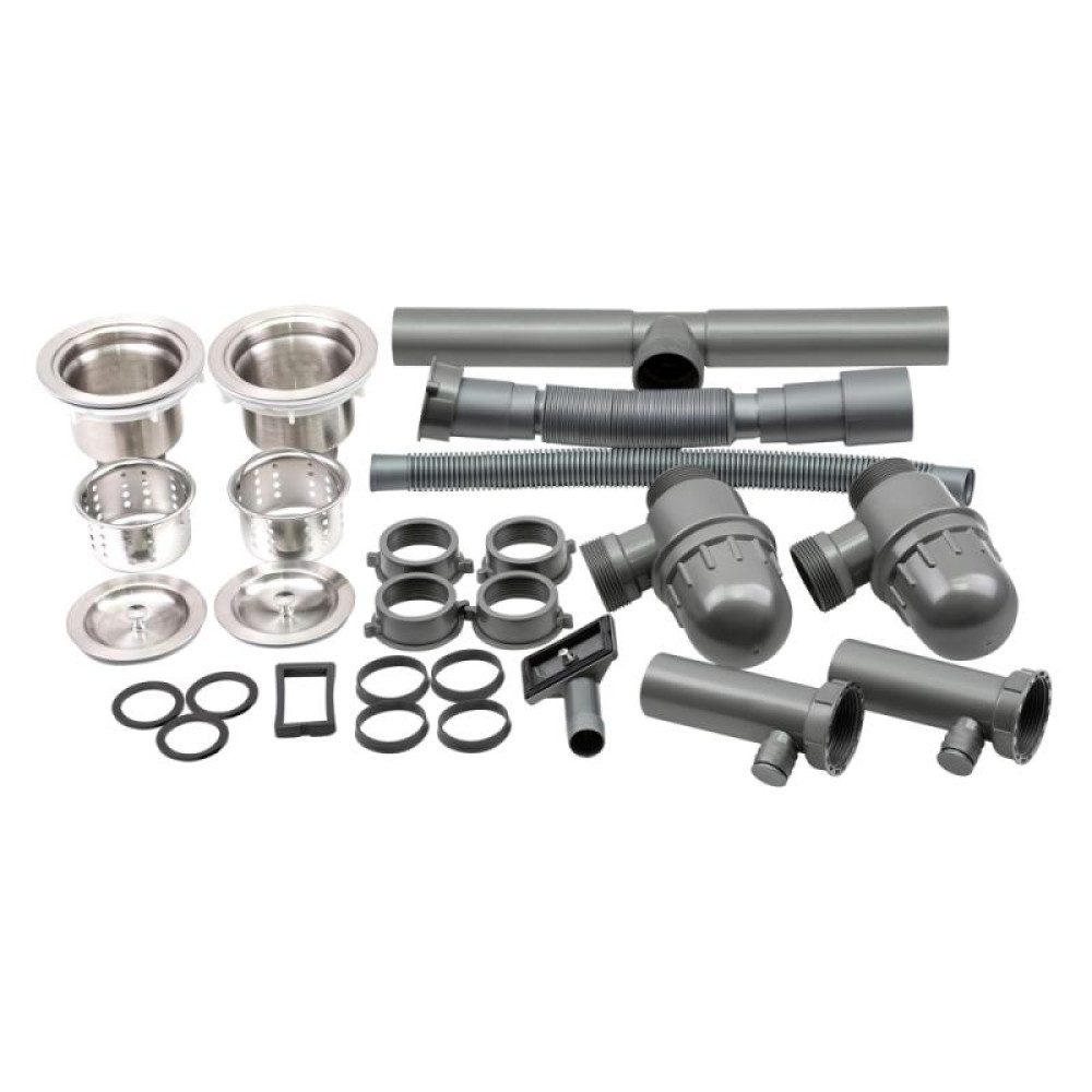 Кухонна мийка Qtap S7843 2.7 / 1.0 мм Satin + змішувач + сушарка + дозатор для миючого засобу