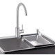 Кухонна мийка Qtap D6045 2.7 / 1.0 мм Satin + змішувач + сушарка + дозатор для миючого засобу