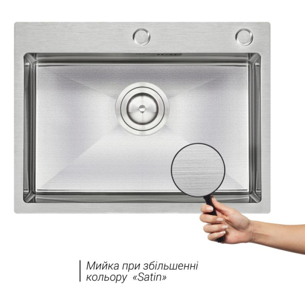 Кухонна мийка Qtap D6045 2.7 / 1.0 мм Satin + змішувач + сушарка + дозатор для миючого засобу