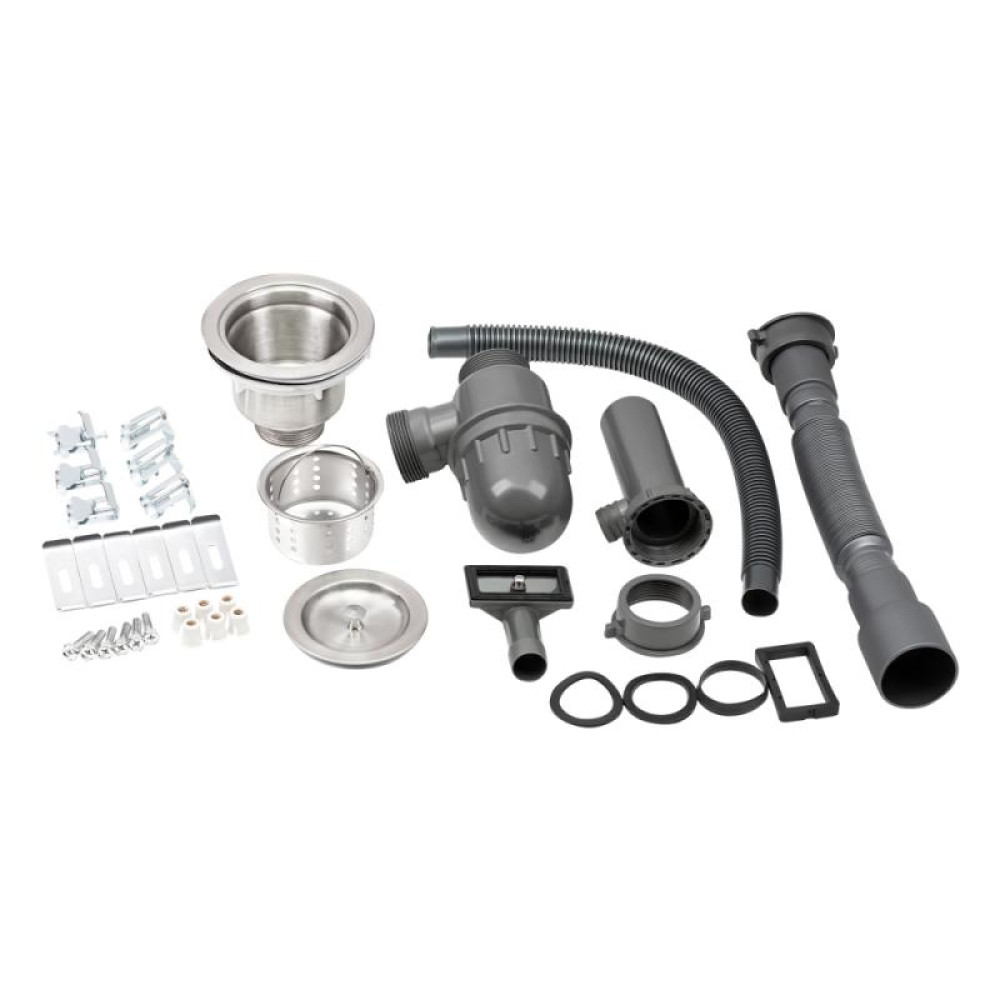 Кухонна мийка Qtap D6045 2.7 / 1.0 мм Satin + змішувач + сушарка + дозатор для миючого засобу