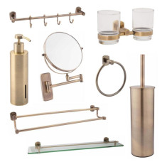 Набор аксессуаров для ванной Qtap LIberty Antic Bronze 2 (8 в 1) 45715