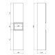 Пенал підвісний Qtap Robin 350х1650х316 Graphite / Whitish oak QT1376PP1652RGWO