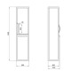 Пенал підвісний Qtap Taurus 350х1450х300 Whitish oak з кошиком для білизни QT2476PP1451KRWO