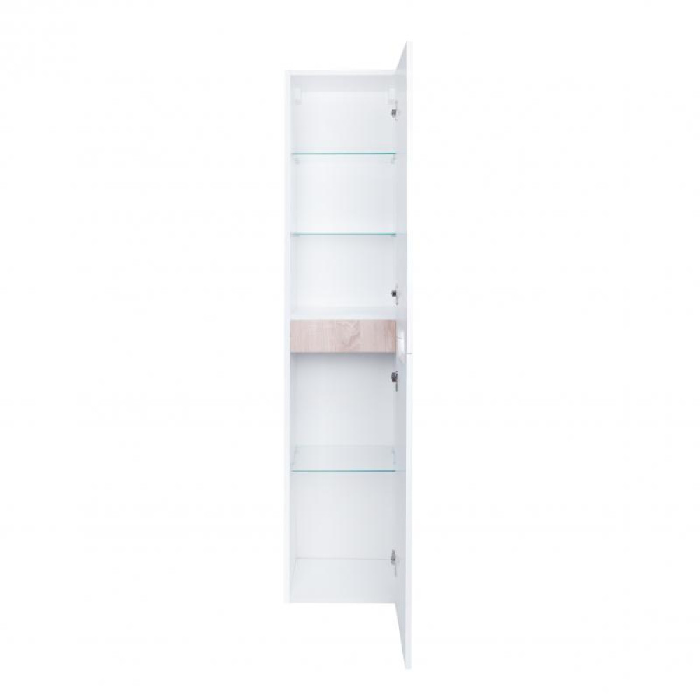 Пенал підвісний Qtap Virgo 350х1600х316 White / Whitish oak QT1876PP1651RWWO