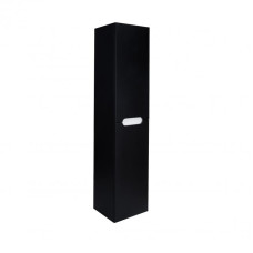 Пенал подвесной Qtap Virgo Black/White с корзиной для белья QT1876PP1652KRBW