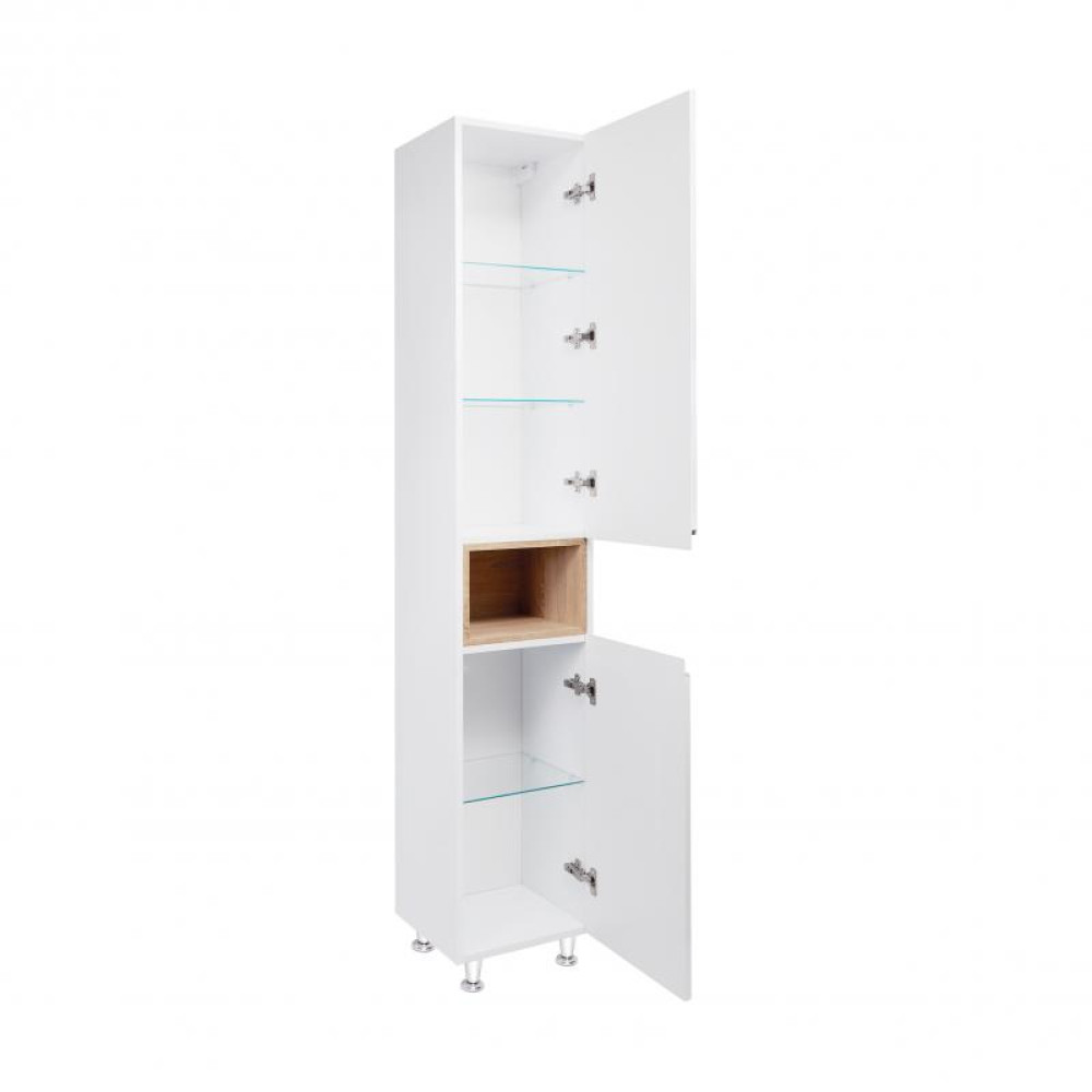 Пенал підлоговий Qtap Robin White/Whitish oak QT1376PN1651RWWO