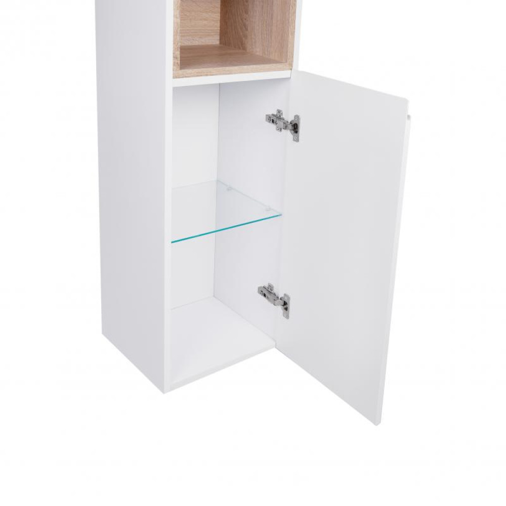 Пенал підлоговий Qtap Robin White/Whitish oak QT1376PN1651RWWO